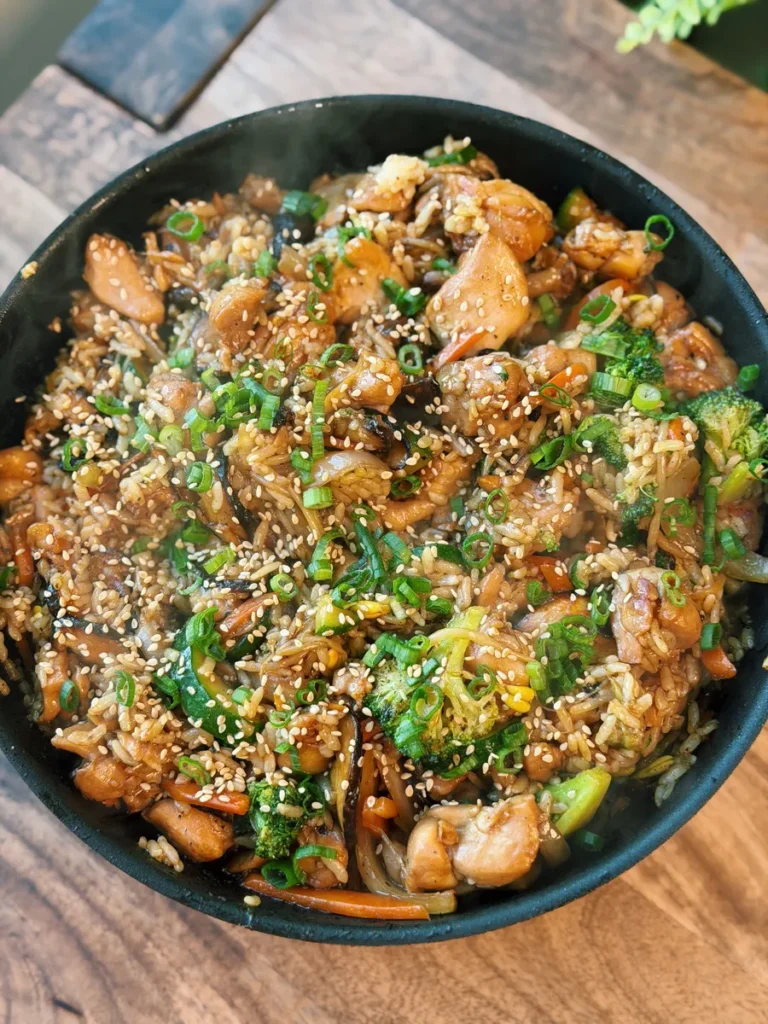 One-Pan Teriyaki Chicken Vegetable Rice Bowl